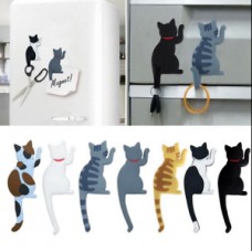 Fridge Magnet Hook Cat Wall Mount Key Holder Cartoon Magnetic Sticker Newly   202380645114